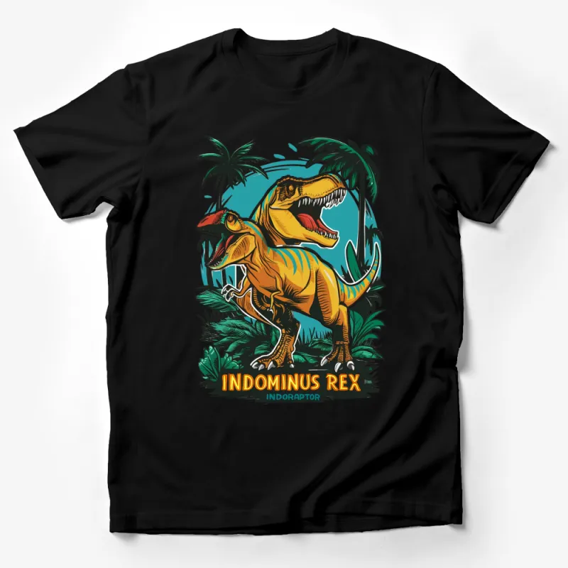 Indominus Rex Indoraptor Dinosaur T-Shirt, Tropical Jungle Graphic Tee, Cool Jurassic Park Inspired Shirt Male T-Shirt