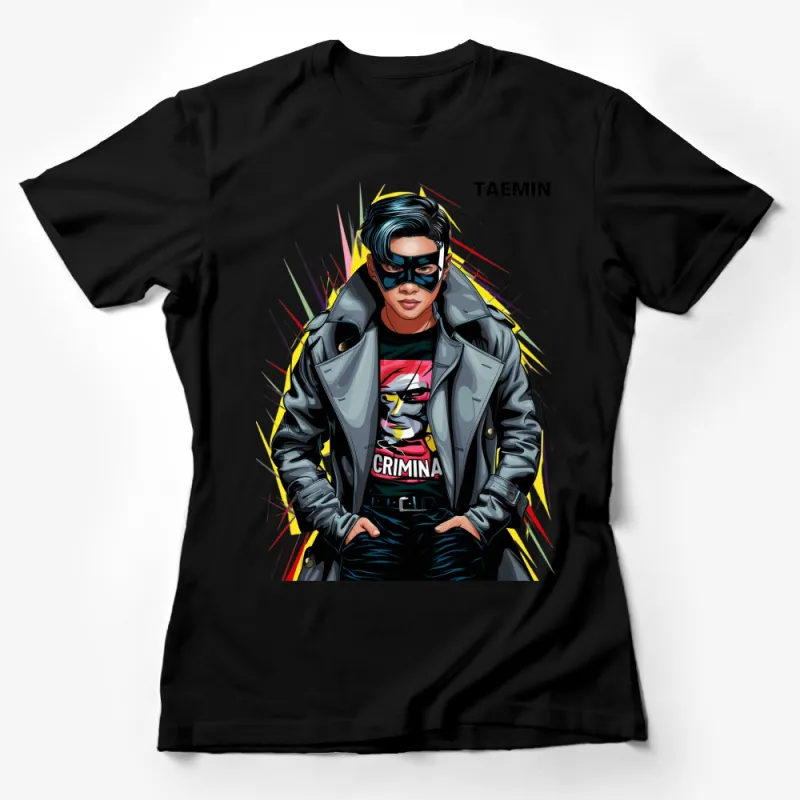 Cool Superhero T-Shirt, Comic Style Taemin Graphic, Vibrant Colorful Design, Unisex Tee Female T-Shirt