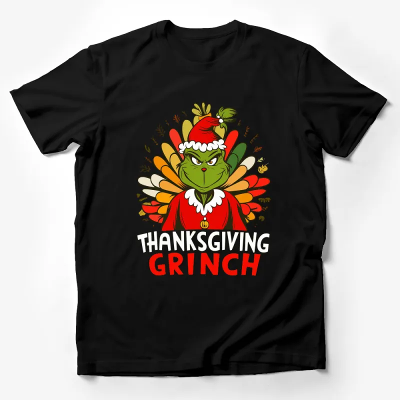 Thanksgiving Grinch T-Shirt, Funny Holiday Graphic Tee, Festive Christmas Gift Shirt, Unisex Apparel Male T-Shirt