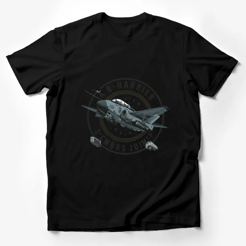 Vintage Harrier Jet Graphic T-Shirt, Military Aircraft Tee, Pilot Gift, Unisex Apparel Male T-Shirt