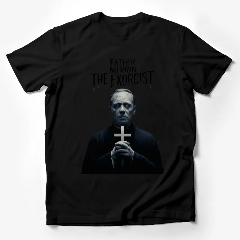 Father Merrin The Exorcist Movie Inspired T-Shirt, Horror Film Fan Apparel, Unisex Tee Male T-Shirt