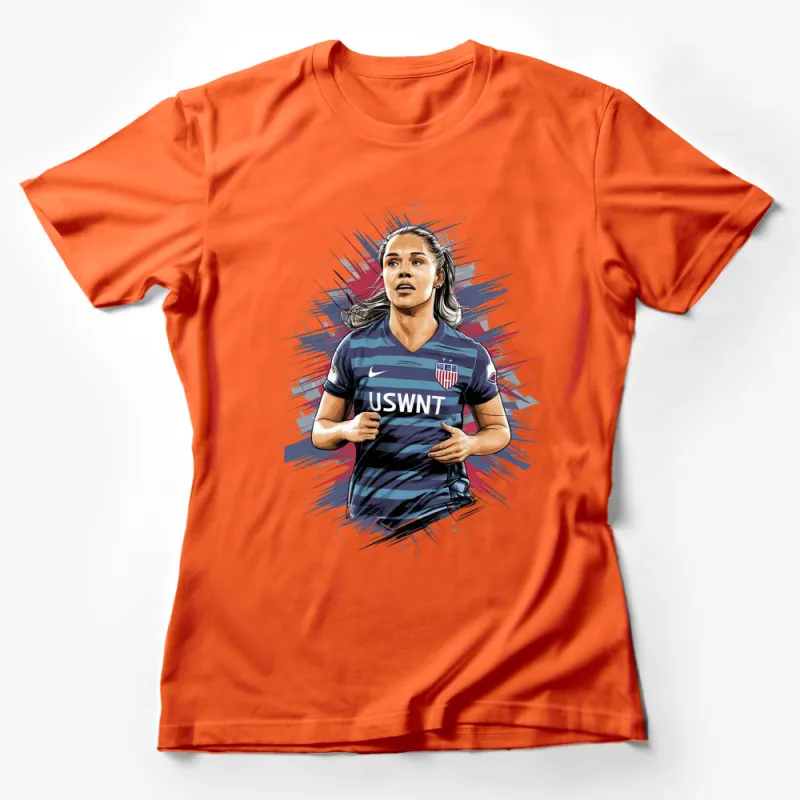 Women's Soccer Star Illustration T-Shirt, USWNT Sports Fan Apparel, Athletic Female Player Graphic Tee Female T-Shirt