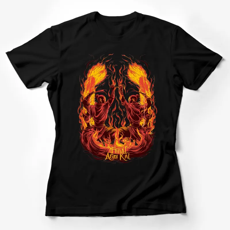 Fire Duel T-Shirt, Epic Flame Battle Graphic Tee, Fiery Agni Kai Design, Martial Arts Shirt Female T-Shirt