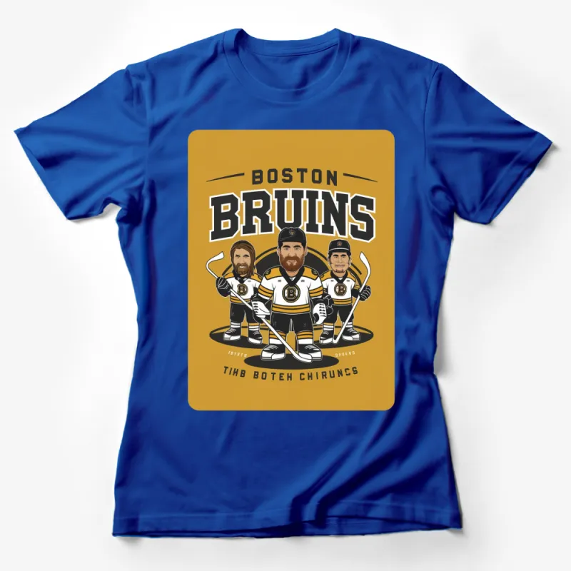 Boston Bruins Fan Art T-Shirt, Vintage Hockey Team Graphic Tee, Sports Apparel Female T-Shirt