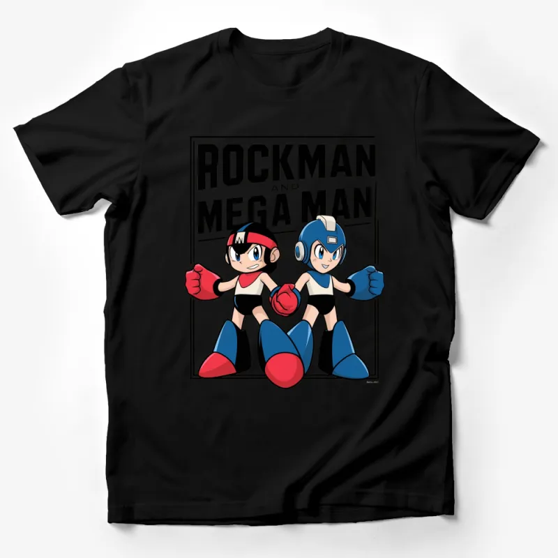 Retro Rockman and Mega Man Video Game T-Shirt, Classic Gaming Tee, Geek Nostalgia, Unisex Apparel Male T-Shirt