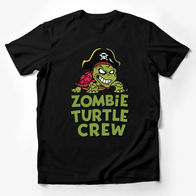 Zombie Turtle Crew Cartoon Graphic Tee, Funny Pirate Turtle Unisex T-Shirt Male T-Shirt