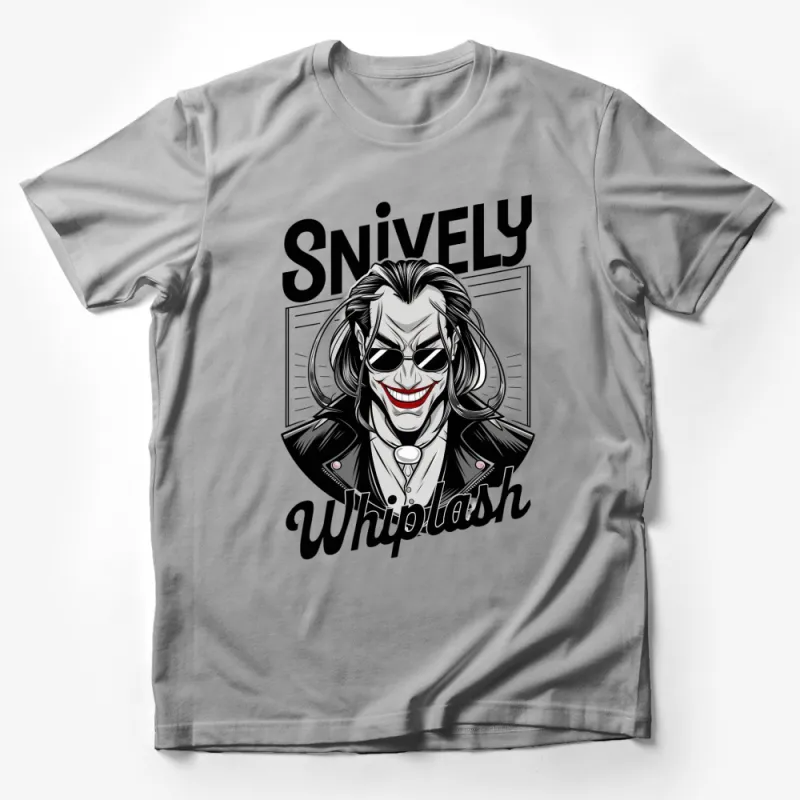 Snively Whiplash Villain Graphic T-Shirt, Black and White Cartoon Villain Tee, Unique Comic Style Shirt Male T-Shirt