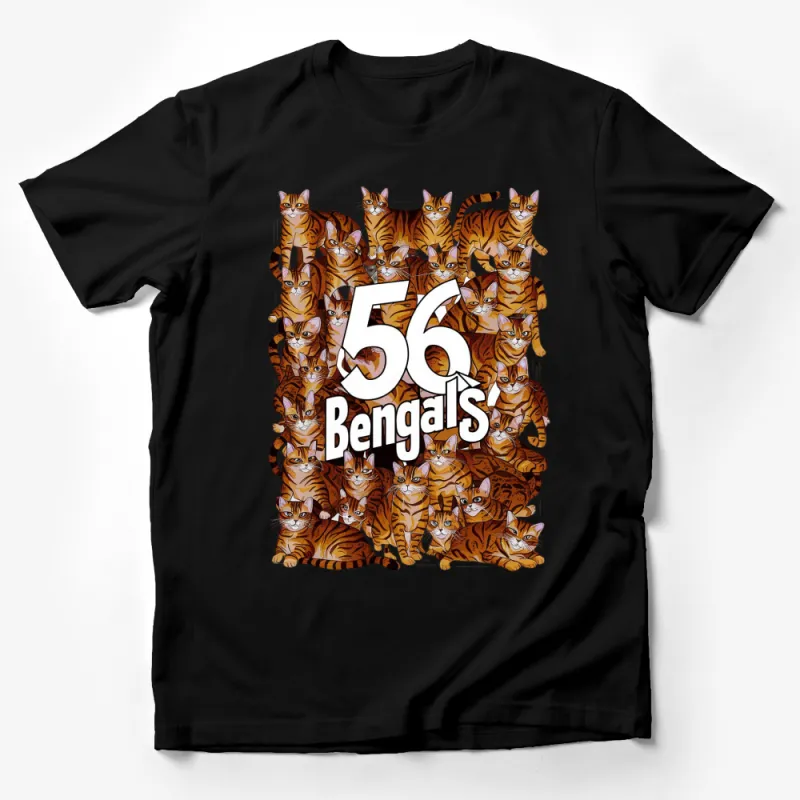 Bengal Cat T-Shirt, Unique 56 Bengal Cats Graphic Tee, Cat Lover Gift, Unisex Cat Shirt, Animal Print Top, Casual Wear Male T-Shirt