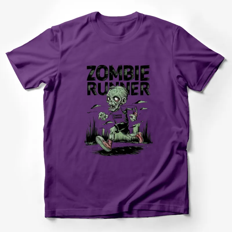 Zombie Runner Graphic T-Shirt, Unique Horror Comic Style Tee, Gift for Runners and Comic Fans Male T-Shirt