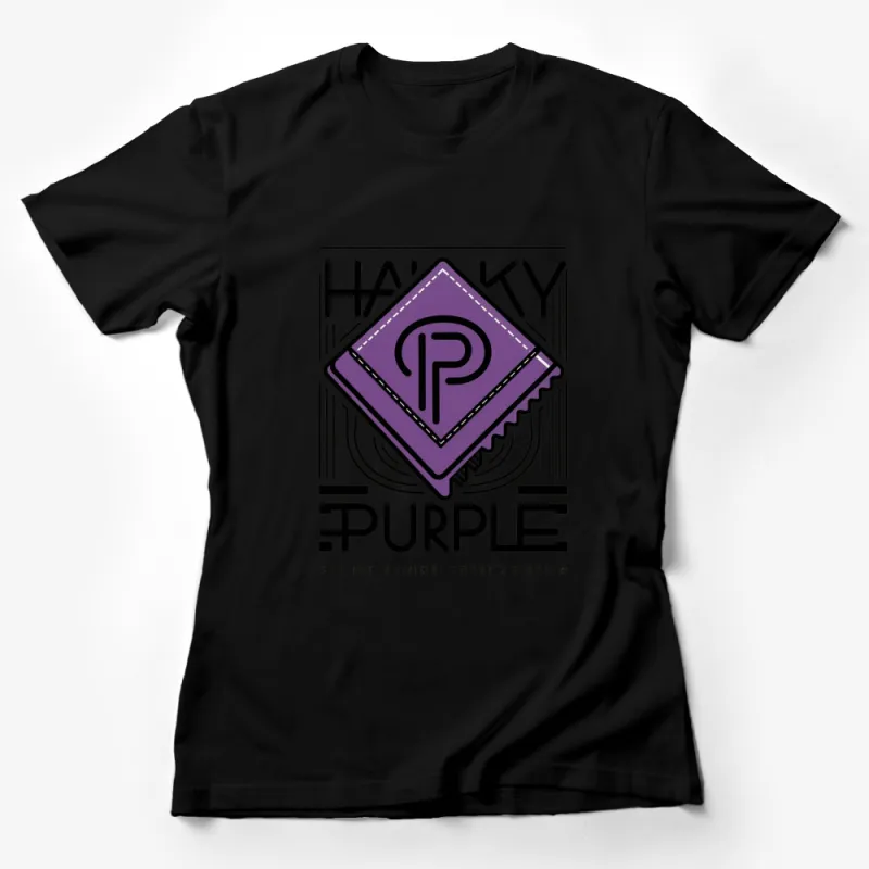 Stylish Purple Diamond P Logo T-Shirt, Ha'ky Graphic Tee, Unique Unisex Top, Artsy Modern Shirt Female T-Shirt