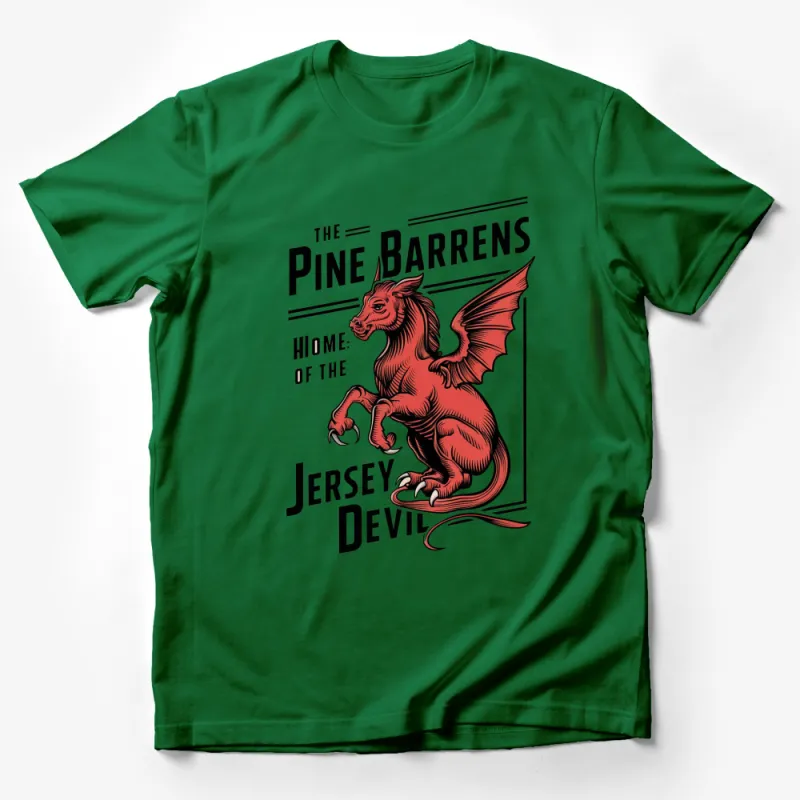 Jersey Devil T-Shirt, The Pine Barrens Mythical Creature, Home of the Jersey Devil Graphic Tee, Unique Folklore Art Male T-Shirt