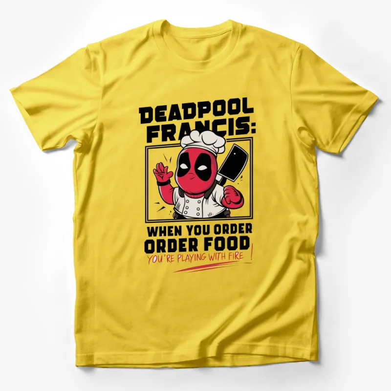 Deadpool Francis Chef T-Shirt, Funny Superhero Cooking, Comic Book Fan Apparel, Unique Graphic Tee Male T-Shirt