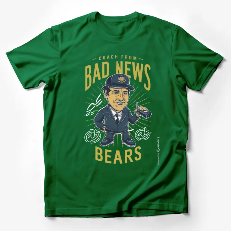 Vintage Bad News Bears Coach Graphic T-Shirt, Retro Baseball Movie Apparel, Unique Gift for Film Fans Male T-Shirt