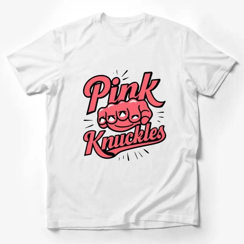 Pink Knuckles Graphic T-Shirt, Bold Text Design, Unisex Casual Wear Male T-Shirt