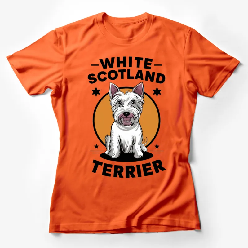 White Scottish Terrier Dog T-Shirt, Cute Westie Graphic Tee, Perfect Gift for Dog Lovers Female T-Shirt