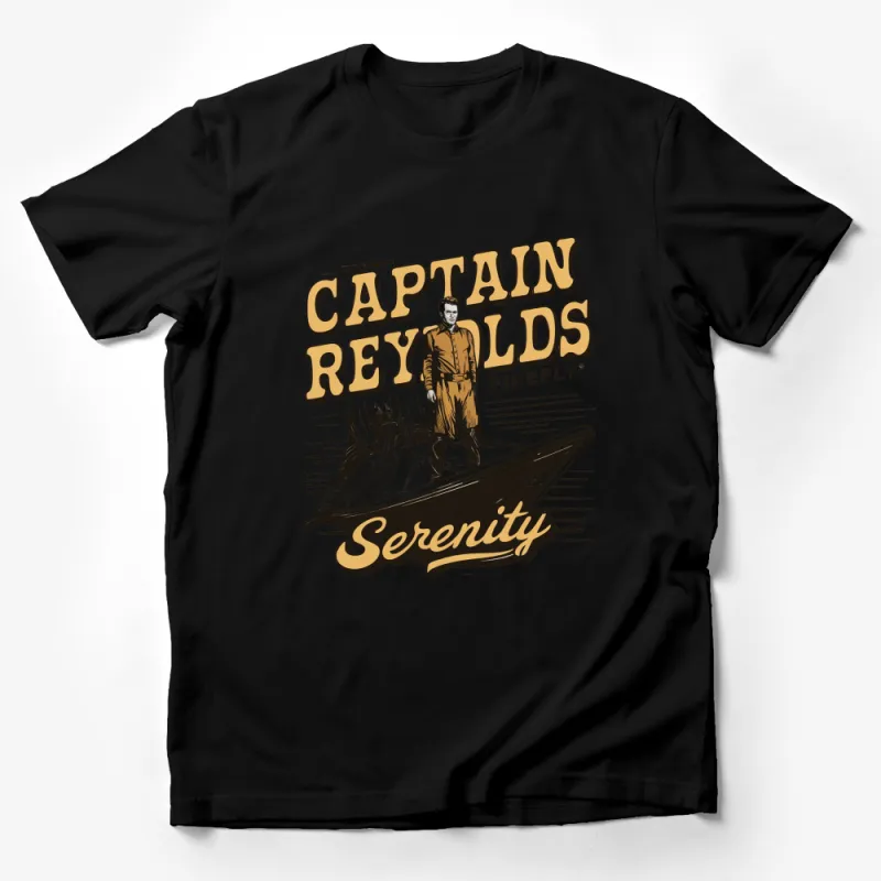 Captain Reynolds Firefly Serenity Graphic T-Shirt, Sci-Fi TV Show Fan Apparel, Vintage Style Crewneck Male T-Shirt