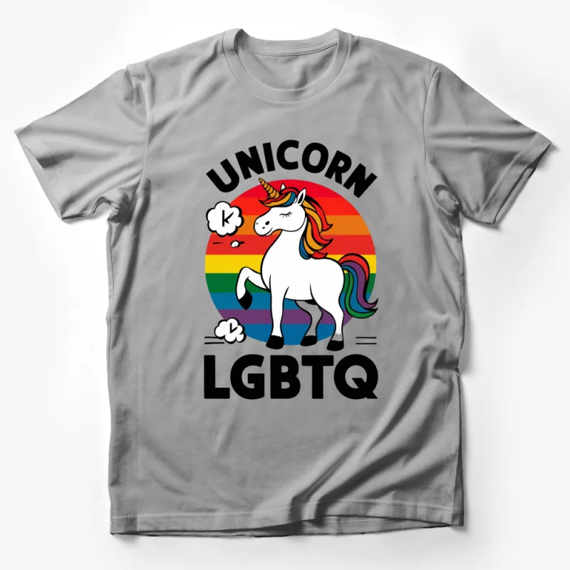 Colorful LGBTQ Unicorn T-Shirt, Unicorn Rainbow Pride Tee, Colorful LGBTQ Gift Shirt Male T-Shirt