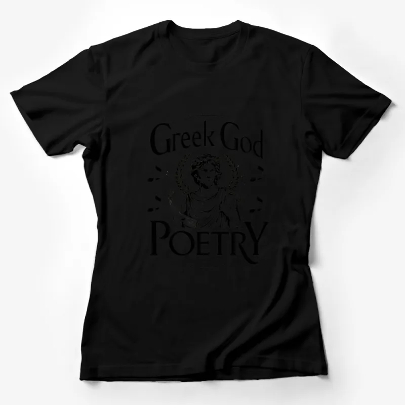 Greek God Poetry T-Shirt, Musical Note Lyre Graphic, Mythology Art Tee, Unique Gift Idea Female T-Shirt