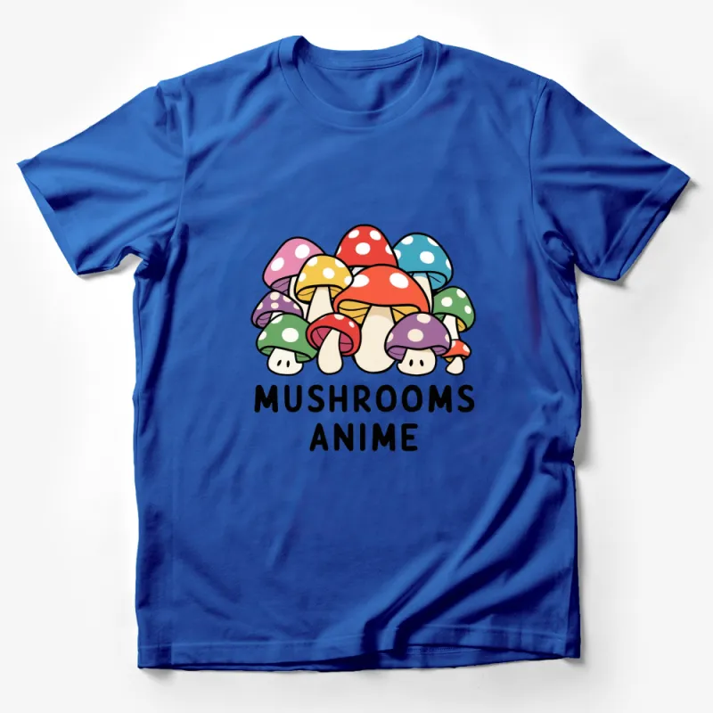 Colorful Anime Mushroom T-Shirt, Cute Aesthetic Graphic Tee, Unisex Casual Shirt Male T-Shirt