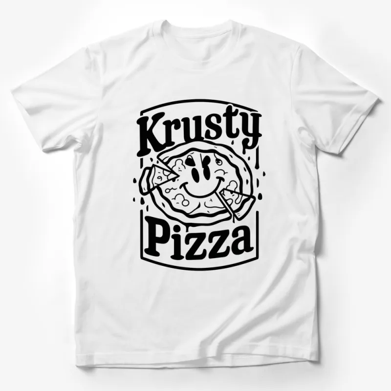 Krusty Pizza Graphic T-Shirt, Fun Novelty Foodie Tee, Quirky Fast Food Lover Gift, Unisex Casual Top Male T-Shirt