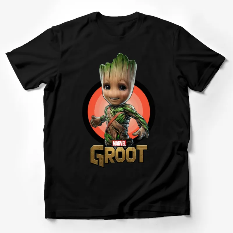 Marvel Groot Graphic T-Shirt, Cute Superhero Fan Tee, Guardians of the Galaxy, Unisex Adult Clothing Male T-Shirt