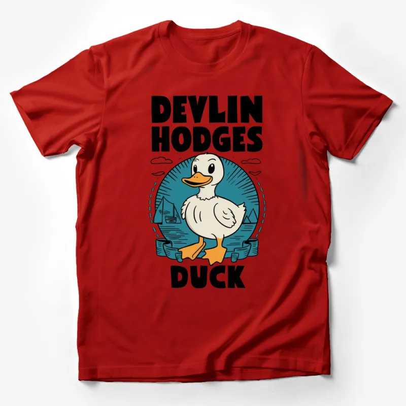 Devlin Hodges Duck Graphic T-Shirt, Cute Cartoon Duck Tee, Unisex Casual Wear, Animal Lover Gift Male T-Shirt