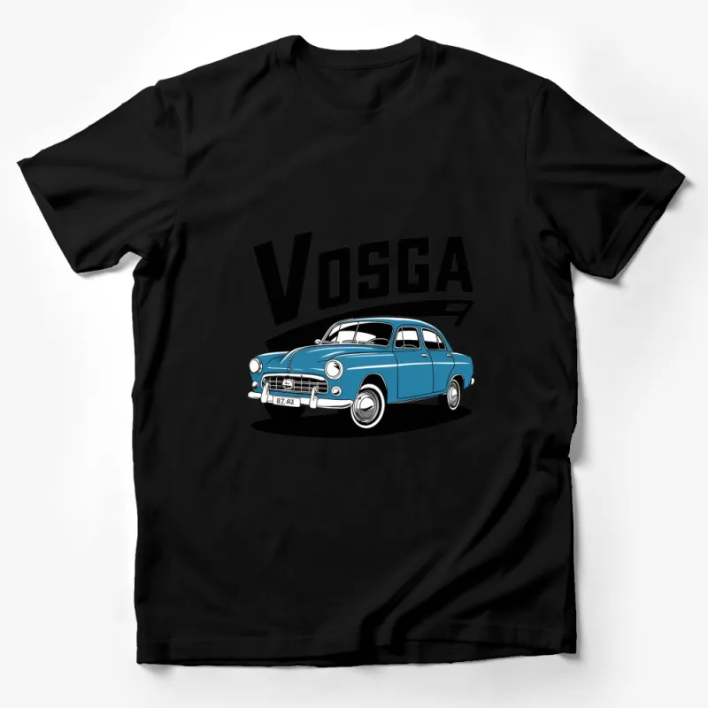 Vintage Blue Car T-Shirt, Classic Automobile Graphic Tee, Retro Style Car Enthusiast Shirt, Unique Gift for Car Lovers Male T-Shirt