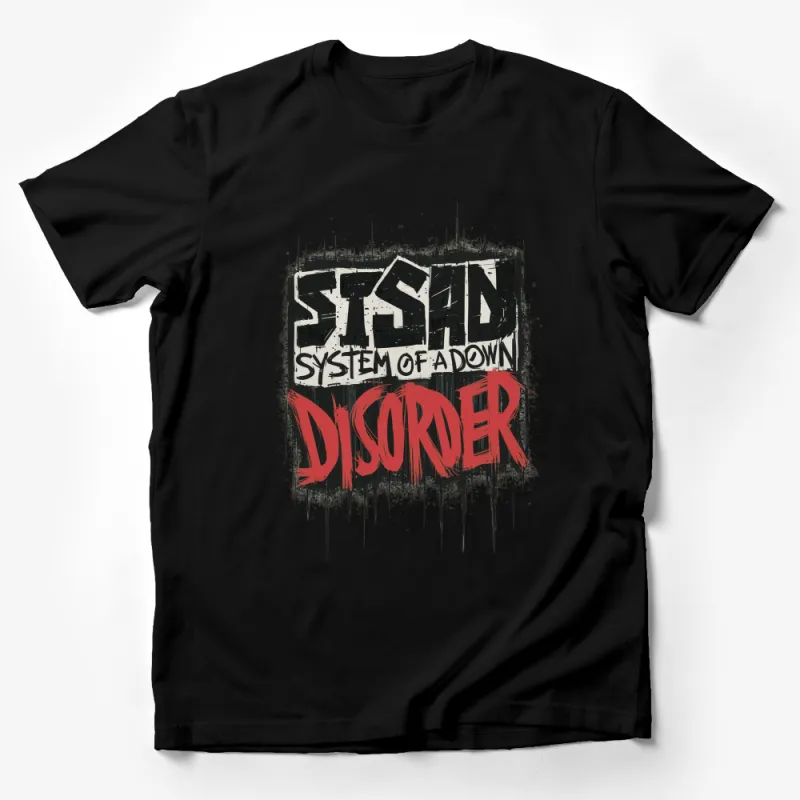 System of a Down Disorder Band Graphic Tee, Black and Red T-Shirt Male T-Shirt