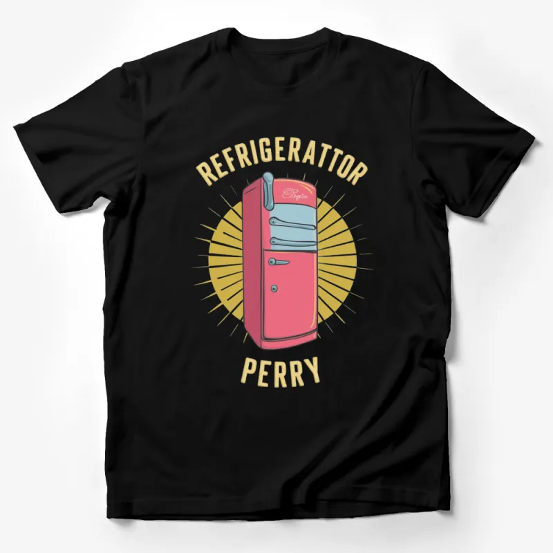 Vintage Refrigerator Perry Red Fridge Retro Kitchen Appliance Design T-Shirt Male T-Shirt