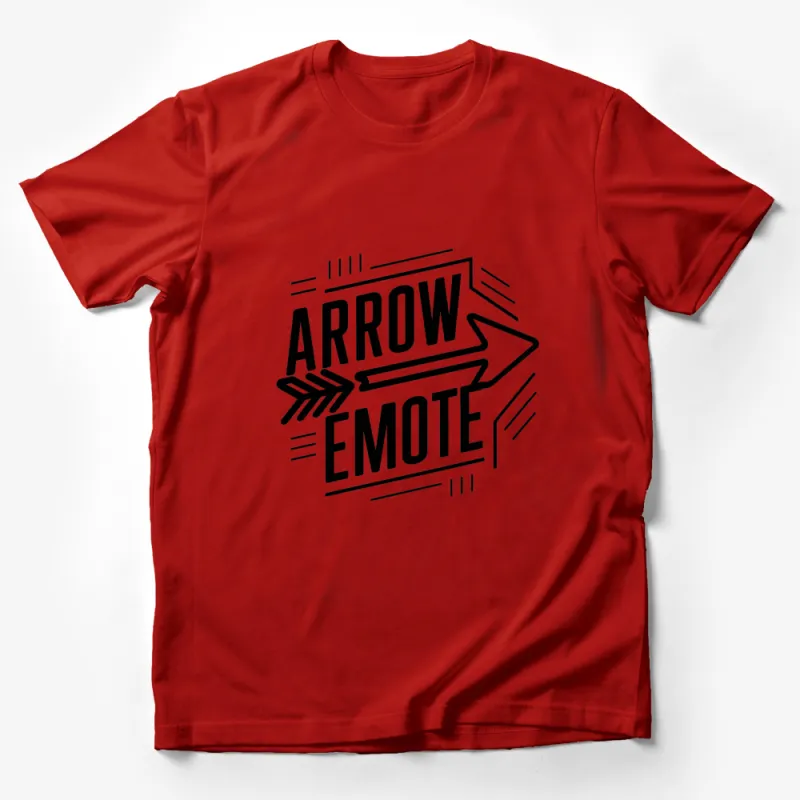 Arrow Emote Graphic T-Shirt, Bold Black and White Design, Unisex Casual Tee Male T-Shirt