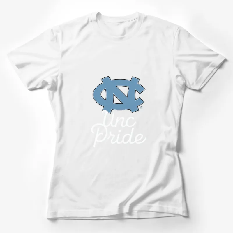 UNC Pride Logo Graphic T-Shirt, Light Blue College Emblem, Casual Wear Female T-Shirt