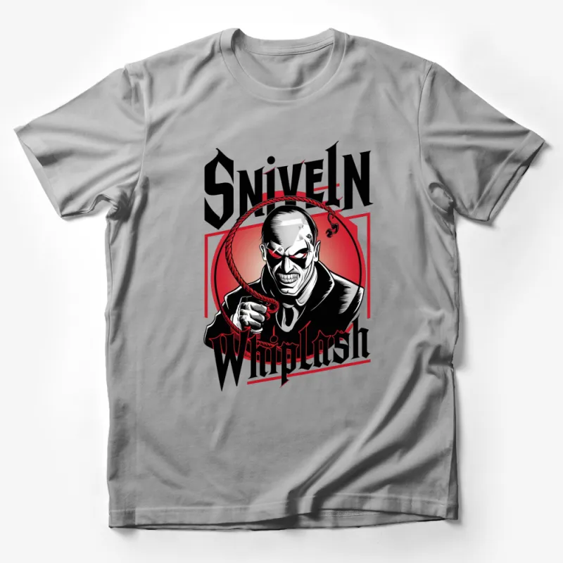 Whiplash Snivel'n Villain Graphic T-Shirt, Bold Comic Style, Men's Fashion, Unique Illustration Tee Male T-Shirt