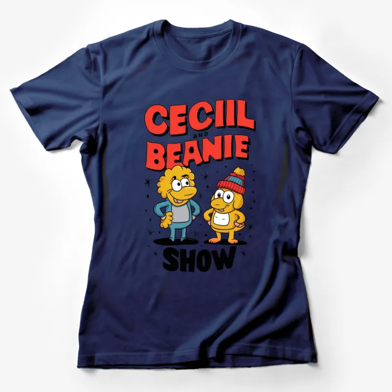 Cecil and Beanie Show Cartoon Graphic T-Shirt, Cute Duck Characters Tee, Unisex Adult and Kids Sizes Female T-Shirt