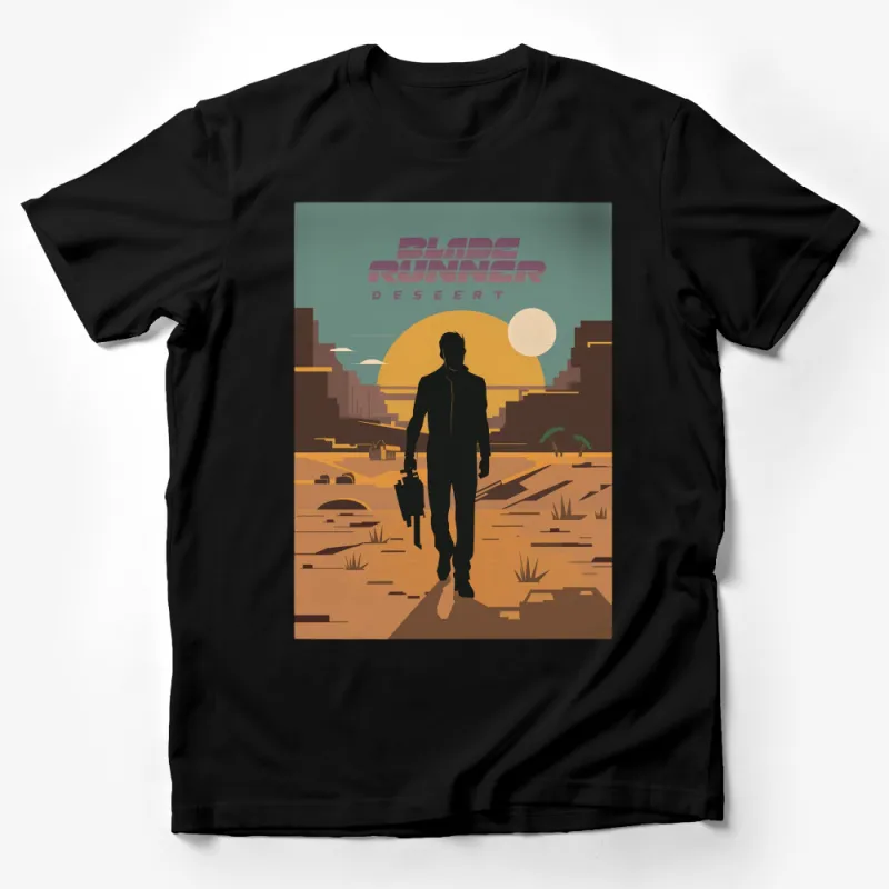 Blade Runner Inspired T-Shirt, Desert Silhouette Graphic Tee, Sci-Fi Movie Fan Apparel Male T-Shirt