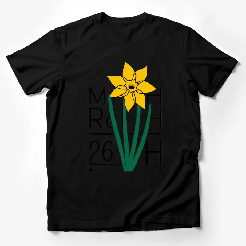 Birth Flower T-Shirt, March 26th Daffodil Graphic Tee, Unisex Floral Design Shirt, Birthday Gift Idea Male T-Shirt