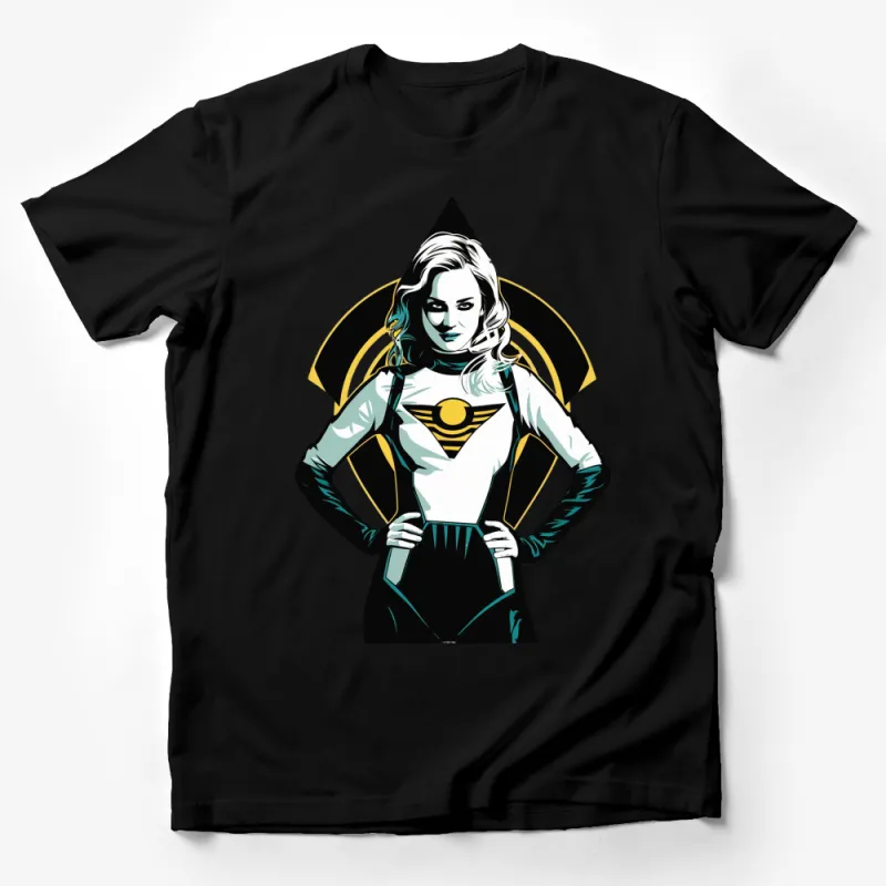 Superhero Woman Graphic T-Shirt, Bold Female Hero Design, Stylish Colorful Tee Male T-Shirt