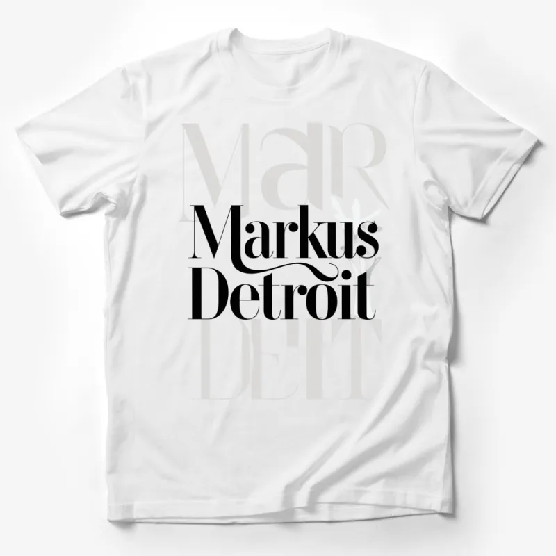 Markus Detroit Bold Graphic T-Shirt, Stylish City Name Design, Urban Chic Fashion Top, Unisex Tee Male T-Shirt