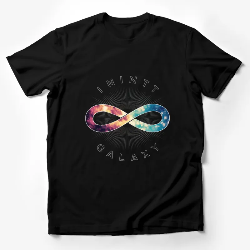 Infinity Galaxy Graphic T-Shirt, Cosmic Art Tee, Colorful Space Design Apparel, Unisex Fashion Top Male T-Shirt