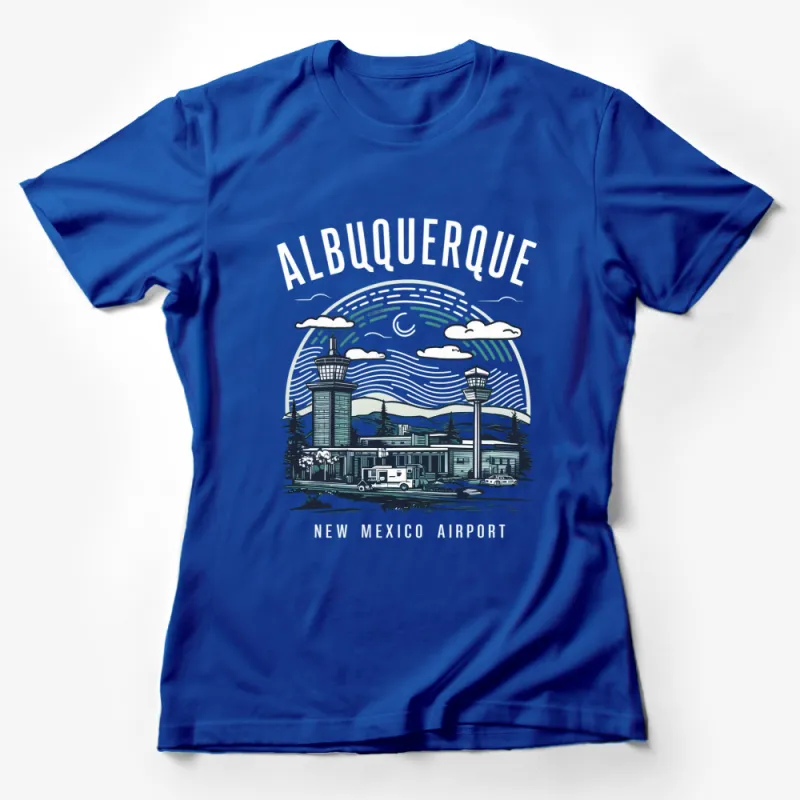 Albuquerque New Mexico Airport Vintage Style T-Shirt, Retro Air Tower Graphic Tee Female T-Shirt