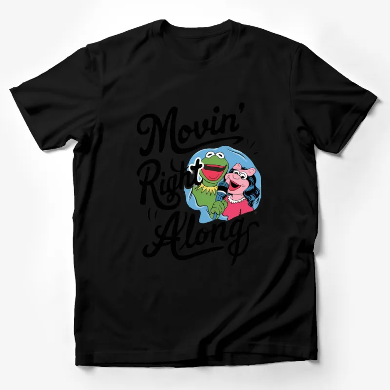 Movin' Right Along Kermit Miss Piggy Graphic T-Shirt, Muppets Fan Tee, Casual Fun Shirt, Unisex T-Shirt Male T-Shirt