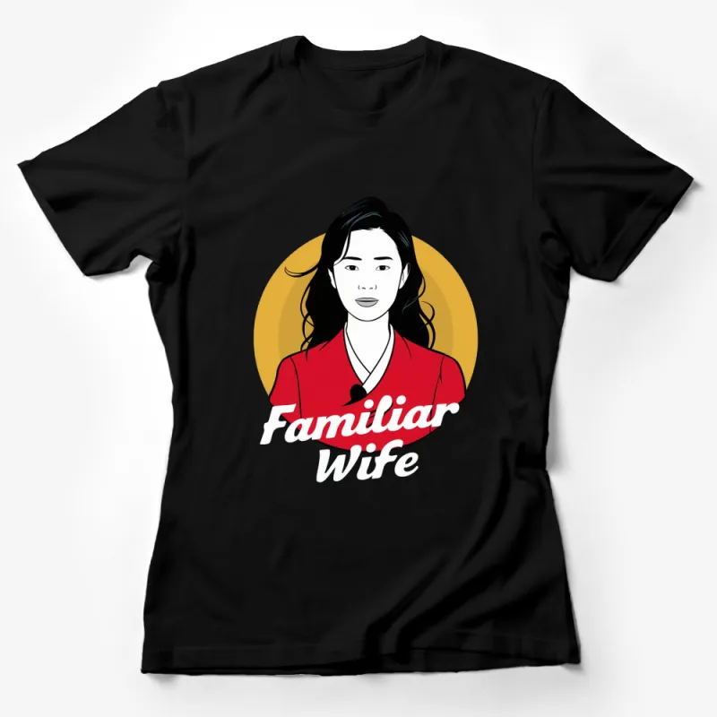 Familiar Wife Graphic T-Shirt, Vintage-inspired Red Tee, Trendy Top for Women Female T-Shirt