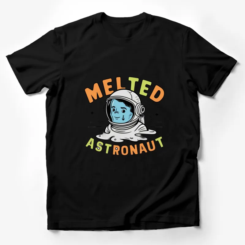 Melted Astronaut Graphic T-Shirt, Quirky Space Themed Tee, Unique Sci-Fi Apparel, Unisex Male T-Shirt