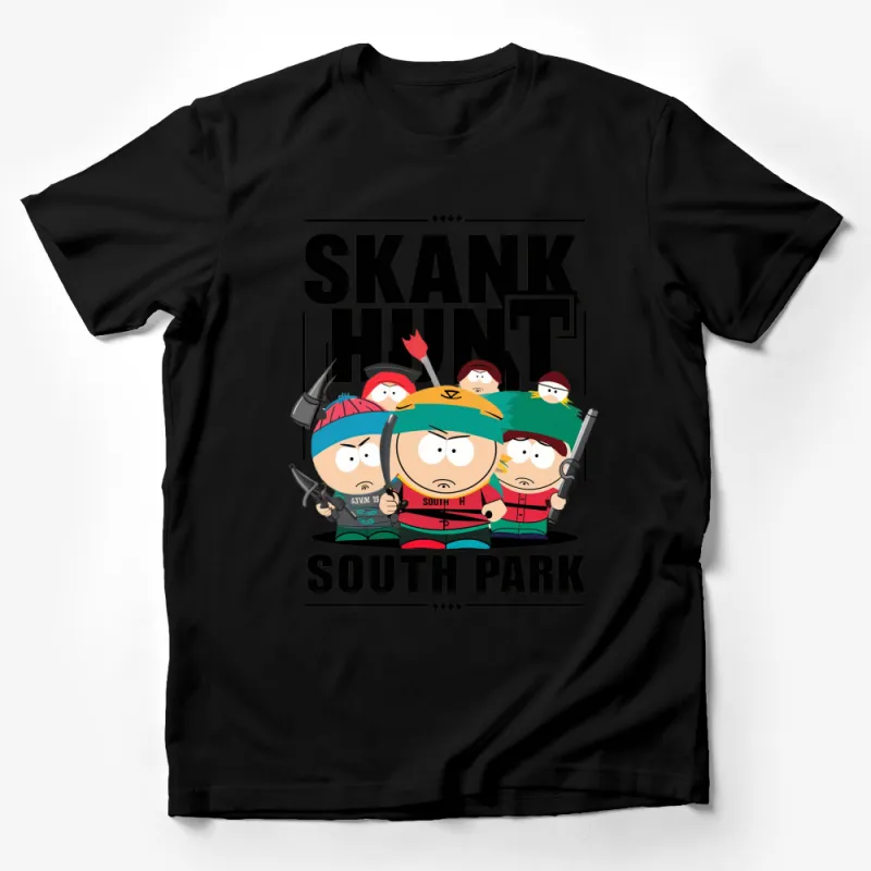 South Park Skank Hunt Cartoon Graphic T-Shirt, Funny Animated TV Show Tee, Unisex Adult Clothing Male T-Shirt