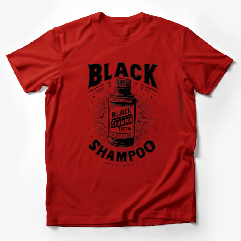 Vintage Black Shampoo 1976 Print T-Shirt, Retro Hair Care Graphic Tee, Unisex Fashion Top Male T-Shirt