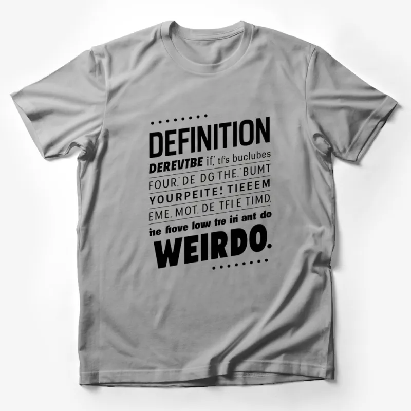 Bold Black and White Weirdo Definition Graphic T-Shirt, Stylish Unisex Casual Wear Male T-Shirt