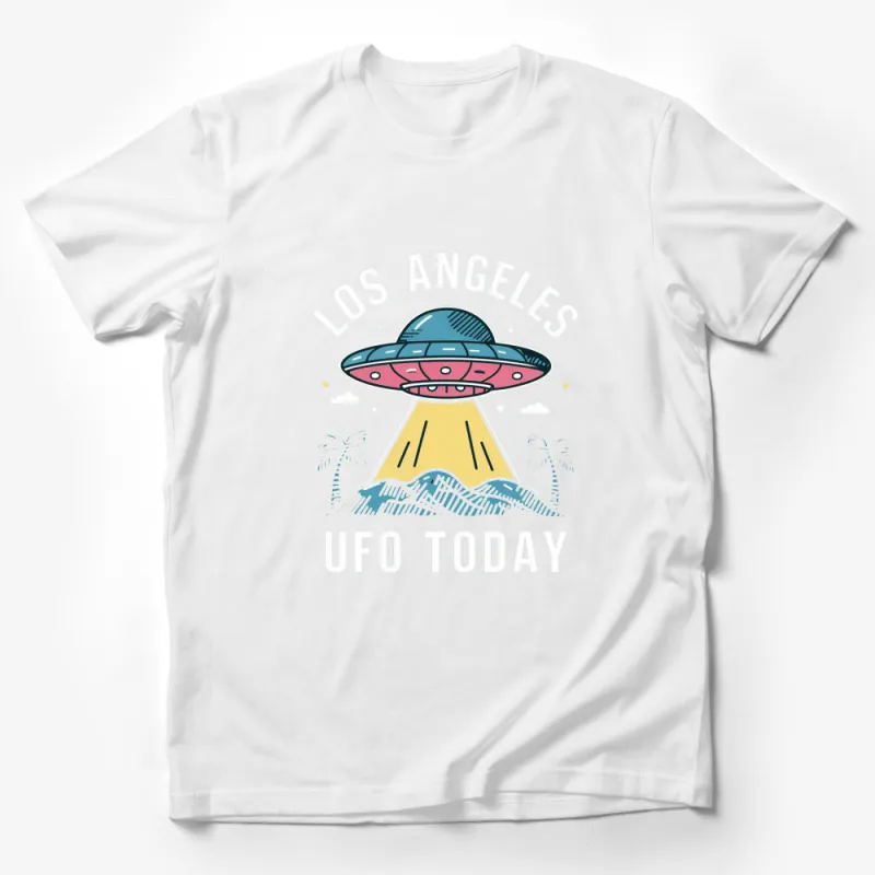 Los Angeles UFO Today Graphic T-Shirt, Retro Space Alien Tee, Unisex Cotton Shirt Male T-Shirt