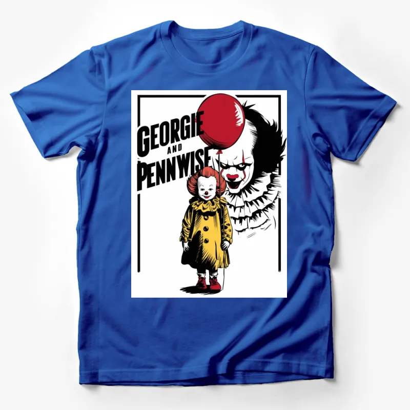 Pennywise and Georgie Inspired Horror T-Shirt, Classic Horror Movie Fan Apparel, Unisex Graphic Tee Male T-Shirt