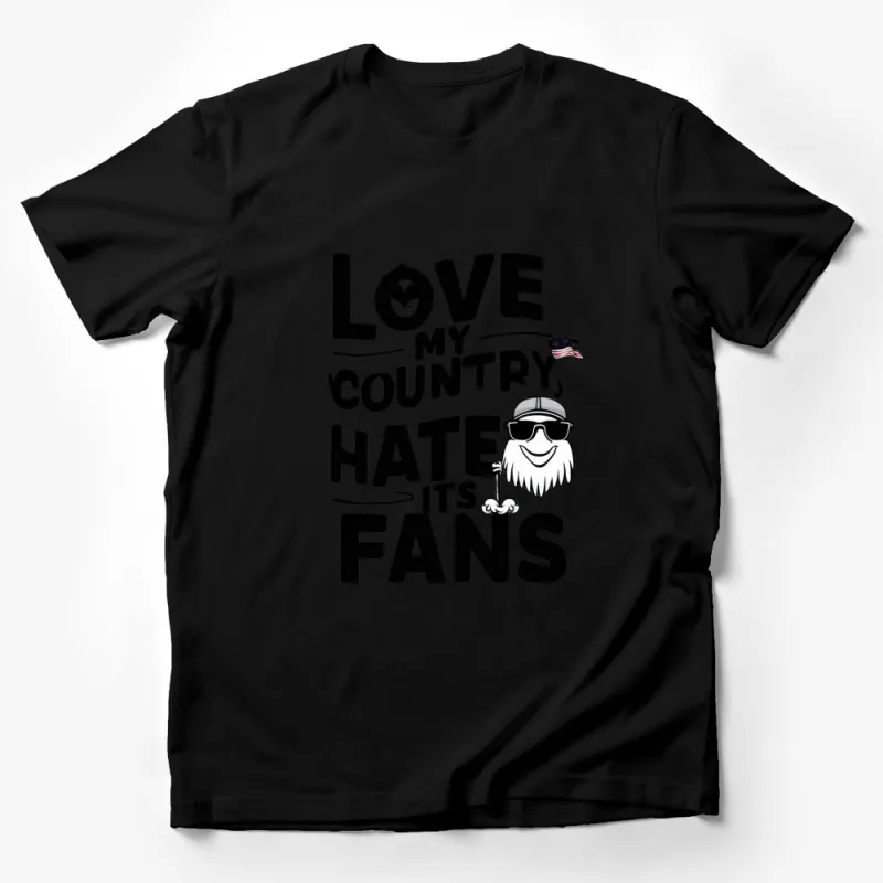 Funny Political T-Shirt Love My Country Hate Its Fans Unique Graphic Tee Male T-Shirt