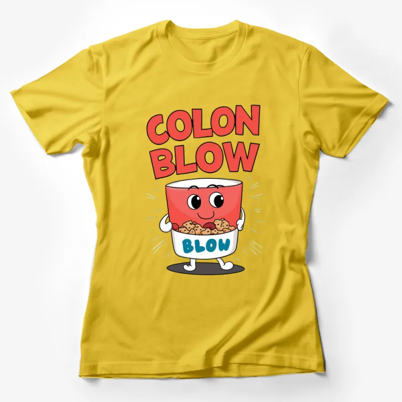 Funny Colon Blow Cereal Cartoon T-Shirt, Unique Graphic Tee for Adults, Novelty Snack T-Shirt Female T-Shirt