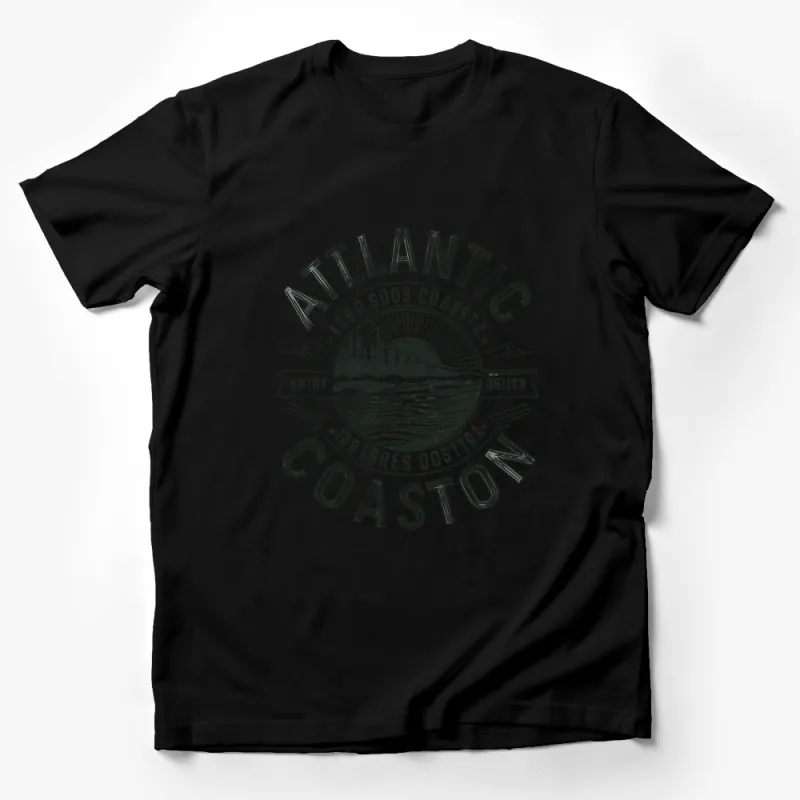 Atlantic Coast Vintage Style T-Shirt, Outdoor Adventure Graphic Tee, Nature Inspired Unisex Top Male T-Shirt